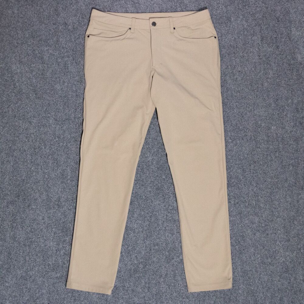 Lululemon ABC Slim Fit Khaki Pants Performance Stretch Men's 33x31 Golf Trench